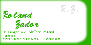 roland zador business card